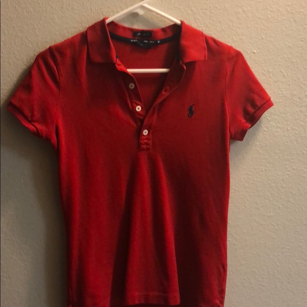 Red Slim Ralph Lauren Golf Polo.